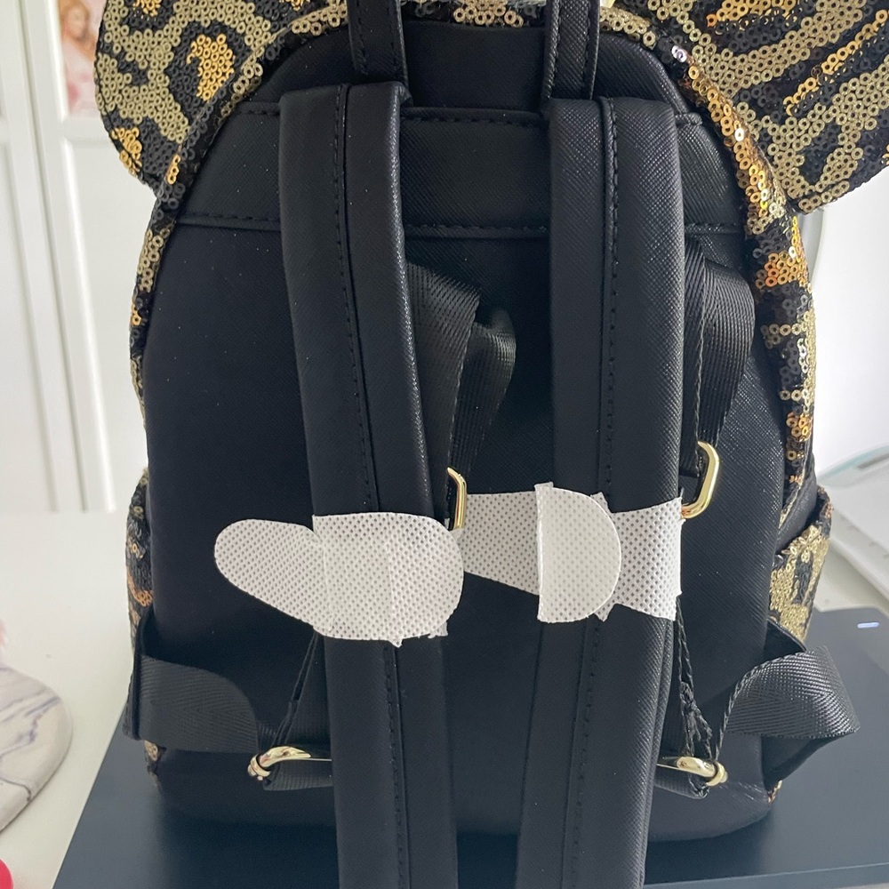 Disney Parks Loungefly Leopard Sequin Mini Backpack New Without Tag - Picture 3 of 7